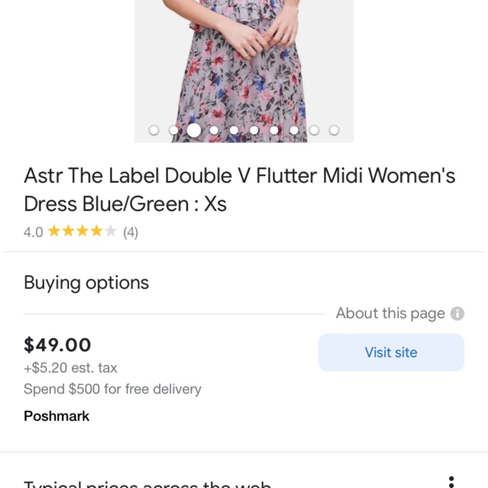 ASTR the Label Double V-Neck Flutter Midi Dress - Picture 6 of 7